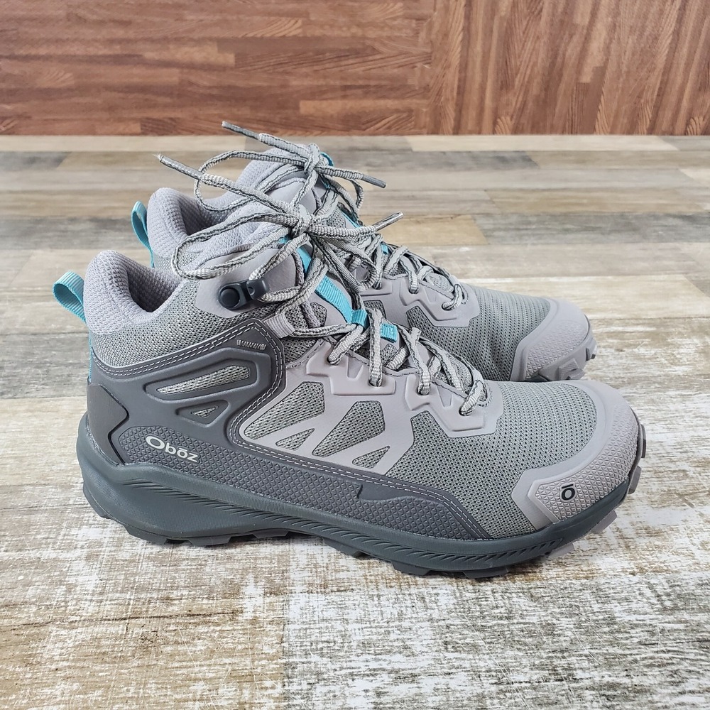Oboz Katabatic Mid B-Dry Hiking Shoe Womens Sz 9 Mineral Gray Lace Up Waterproof